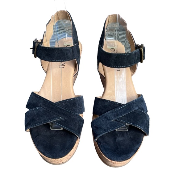 Cordani Candy Platform Cork Wedge Open-Toe Sandal Navy Blue EU Size 37 - Picture 2 of 16